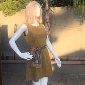 Women’s mustard yellow shell dress, Size 7-8
